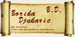 Borika Đukarić vizit kartica